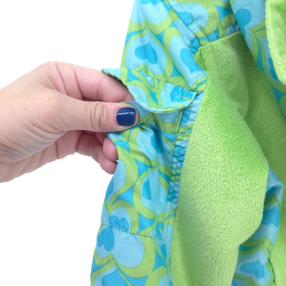 Carters Girl Toddler Reversible Jacket Green & Blue Geometric Heart Pattern 4T - Picture 6 of 10